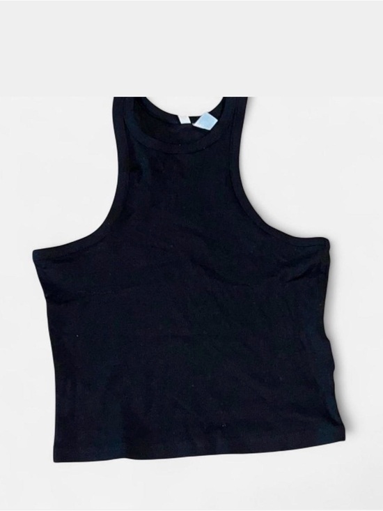 Divided Tops - H&M Divided‎ Black Ribbed Tank Top - Classic Sleeveless Crop